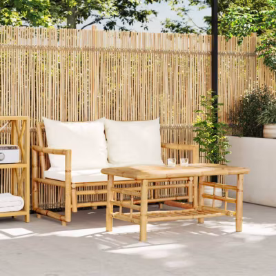 Salon de jardin Bambou VidaXL 2 pièces marron 115x65x72 cm