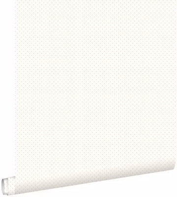 ESTAhome papier peint petits points blanc cassé et rose 53 cm x 10.05 m