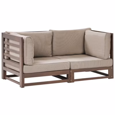 Canapé de jardin 2 places TRANI Bois d&rsquo;acacia certifié Marron foncé