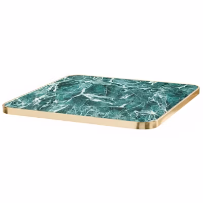 Plateau de table stratifié 70 cm marbre et bord aluminium marbre vert  Oviala