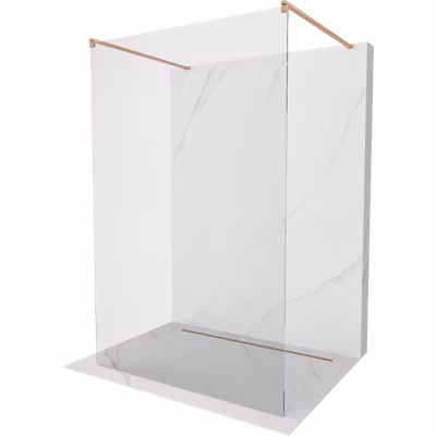 Mexen Kioto paroi de douche autoportante 150 x 200 cm, transparent 8 mm, cuivre brossé – 800-150-002-65-00