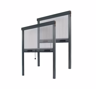 Lot Moustiquaire Enroulable pour Fenêtre x2 – L80 x H130cm Recoupable – Alu Gris Anthracite – Anti-insectes