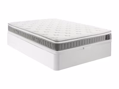 Ensemble 160 x 200 cm sommier coffre blanc + matelas ressorts ensachés et accueil mémoire de forme ép.21cm – VITOGO de YSMÉE