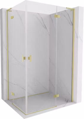 Mexen Mist-H L Duo cabine de douche pivotante droite 80 x 100 cm, transparent, or brossé – 8A5L-080L-100P-55-00