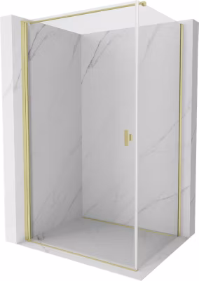 Mexen Mist-B cabine de douche pivotante 75 x 95 cm, transparent, or brossé – 8A2T-075-095-55-00