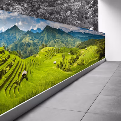 Brise vue Trompe l&rsquo;oeil – 120×450 cm – Rizières terrasses de Mu Cang Chai 3617689694757