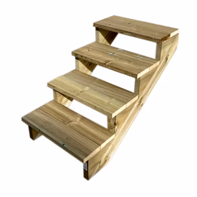 BERLIN Escalier extérieur bois 4 marches H 71cm L-60cm – sans contre marche