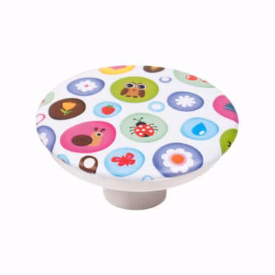 Bouton de meuble abs diamètre 50 mm  sérigrafié enfant lot de 36 piéces