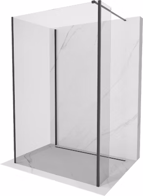Mexen Kioto paroi de douche Walk-in 120 x 70 x 30 cm, transparent, noir – 800-120-070-221-70-00-030