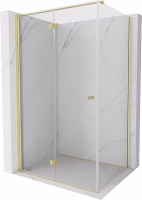 Mexen Mist-F cabine de douche pliable gauche 100 x 120 cm, transparent, or brossé – 8A6T-100-120-55-00-L