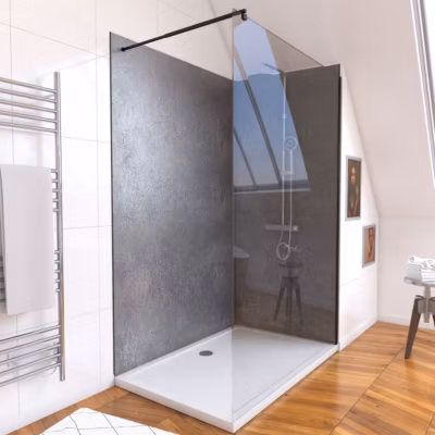 Pack douche à l&rsquo;Italienne avec Receveur 120×90 + Paroi transparente + Panneaux muraux