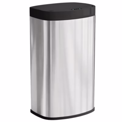 Poubelle automatique détecteur de mouvement 55L acier inox. brossé