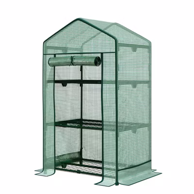 Serre de jardin   Bloom   Cadre en acier robuste   Serre compacte avec étagères modulables, 3 niveaux