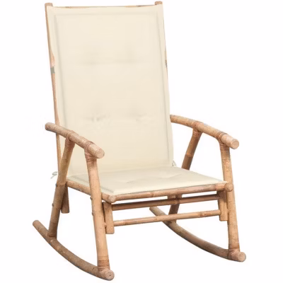 vidaXL Chaise à bascule avec coussin Bambou 3063905