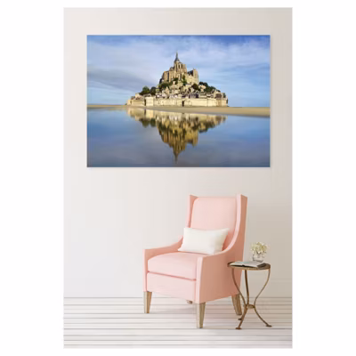 Tableau toile en kit BAIE DU MONT SAINT MICHEL 180 x 130 cm – Toile textile sans PVC, Made in France par Scenolia