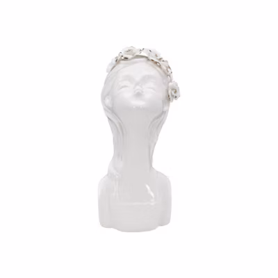 Vase Jeune Femme Roses  Motif floral délicat  Dimensions 10x14x26 cm