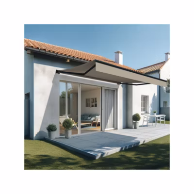 Store banne loggia LIEBE 3,00 x 2,00m (Motorisé et Interrupteur – Beige – Gris anthracite)