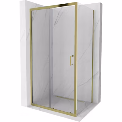 Mexen Apia cabine de douche coulissante 90 x 70 cm, transparent, or – 840-090-070-50-00