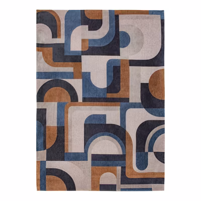 Tapis salon et chambre tissé plat BLUE MUSHROOM 170×240 cm