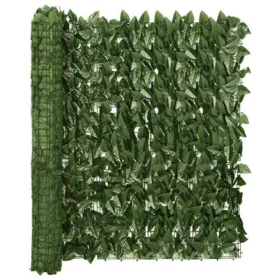 vidaXL écran de balcon avec feuilles vert foncé 600×100 cm