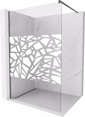 Mexen Kioto paroi de douche Walk-in 110 x 200 cm, motif blanc 8 mm, métal canon – 800-110-101-95-85