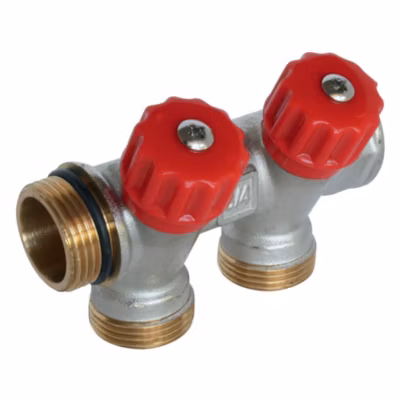 Somatherm For You – Collecteur de distribution 2 sorties, portée conique easy lock 3/4ek avec vannes