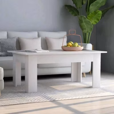 vidaXL Table basse Blanc 100x60x42 cm Bois d&rsquo;ingénierie 801179