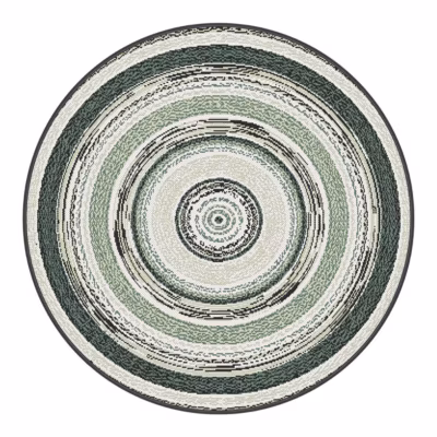 Tapis rond moderne extérieur et intérieur plat Nilla 120×0 CM – Vert