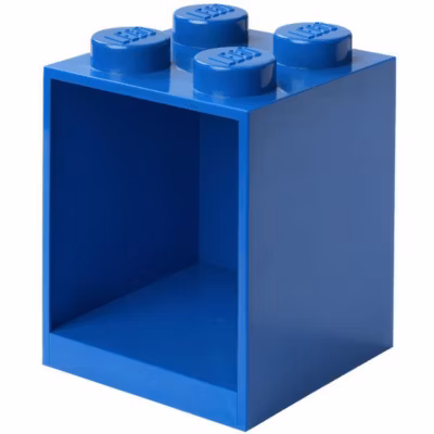 Etagère en forme de brique Lego carrée 4 tenons – Bleu