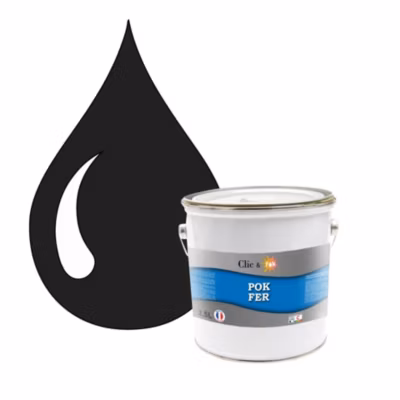 Peinture fer antirouille – Laque extérieure Semi-Brillante POK FER – 2,5L – RAL 8022 – Brun Noir