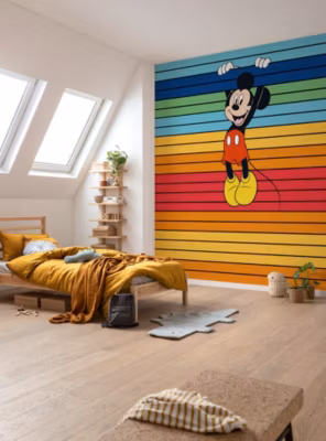 Papier peint panoramique sur intissée de Komar – Disney Mickey Magic Rainbow – Taille: 300 x 250 cm