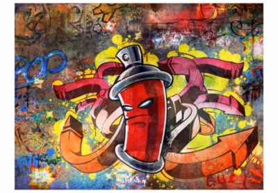 Papier peint intissé panoramique street art graffiti monster 200×154 cm