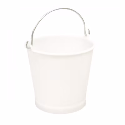 Seau rond 13 L anse inox – blanc