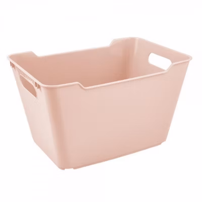 Bac de rangement élégant avec poignées 12 litres – Rose