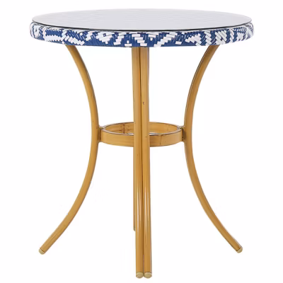 Table bistrot RIFREDDO 70 cm 70 cm Verre Bleu