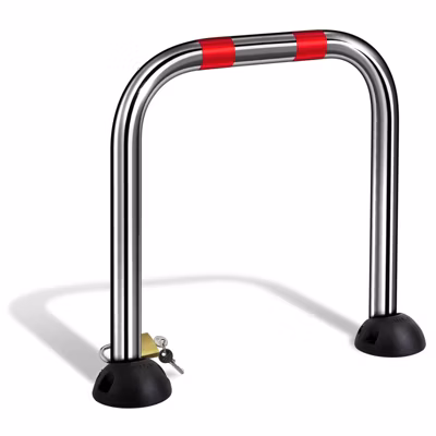 Barriére de parking  premium arceau, a cadenas,  rabattable 2 pieds arceau, Lot de 30 pièces.