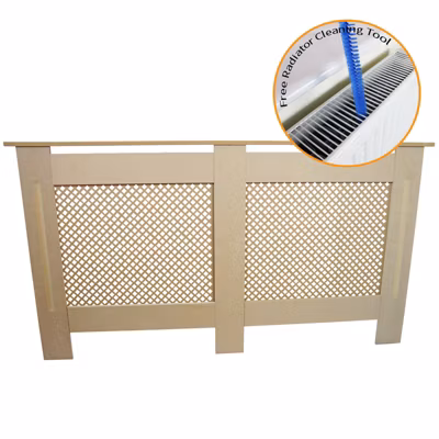 Cache Radiateur en MDF Naturel de 151,5cm de Large