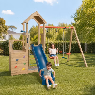 Aire de jeux Xchange Player bois poutre métal