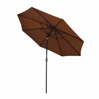Parasol en métal rond polyester 180g/m² manivelle inclinable dia. 3 x 2,45H m