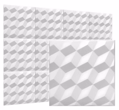 Panneaux de plafond et panneaux muraux Decoratif 3D Romby Blanc 8m² / 32pièces
