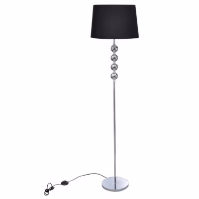 vidaXL Lampe de Sol à Long Pied 4 Boules de Décoration Noir Lampe de Chevet 240903