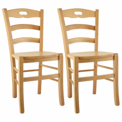 SUZY – Lot de 2 Chaises  et Assises en Bois