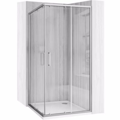 Cabine De Douche Rea City 90X90 Brush Nickel + Receveur De Douche Savoy Black