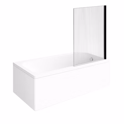 Baignoire droite VILLEROY & BOCH Architectura acrylique 170 x 70 cm  + Pare bain droite AURYS Raywall Noir mat