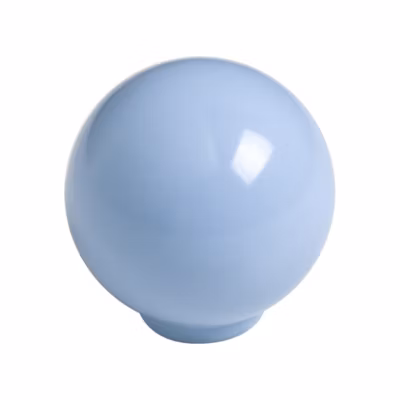 Bouton de meuble   boule abs diamètre 29 mm bleu bébé brillant lot de 50 piéces