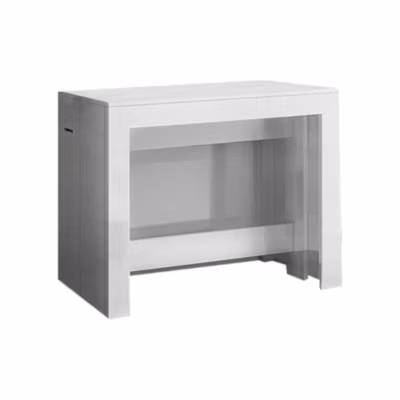 Console extensible Anello, Console extensible jusqu&rsquo;à 12 places, 51/300x90h77 cm, Mélèze blanc brillant