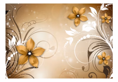 Papier peint intissé panoramique fleurs brown rhapsody 100×70 cm