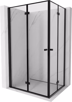 Mexen Mist-F Duo cabine de douche pliante gauche 90 x 80 cm, cadre noir, noir – 8A6-090L-080P-70-70