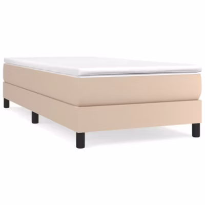 Lit simple, Lit adulte, Cadre de lit à ressorts cappuccino 90×200 cm similicuir