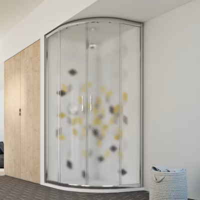 Cabine Douche 80×80 H198 cm Demi-circulaire Opaque mod. Evolution